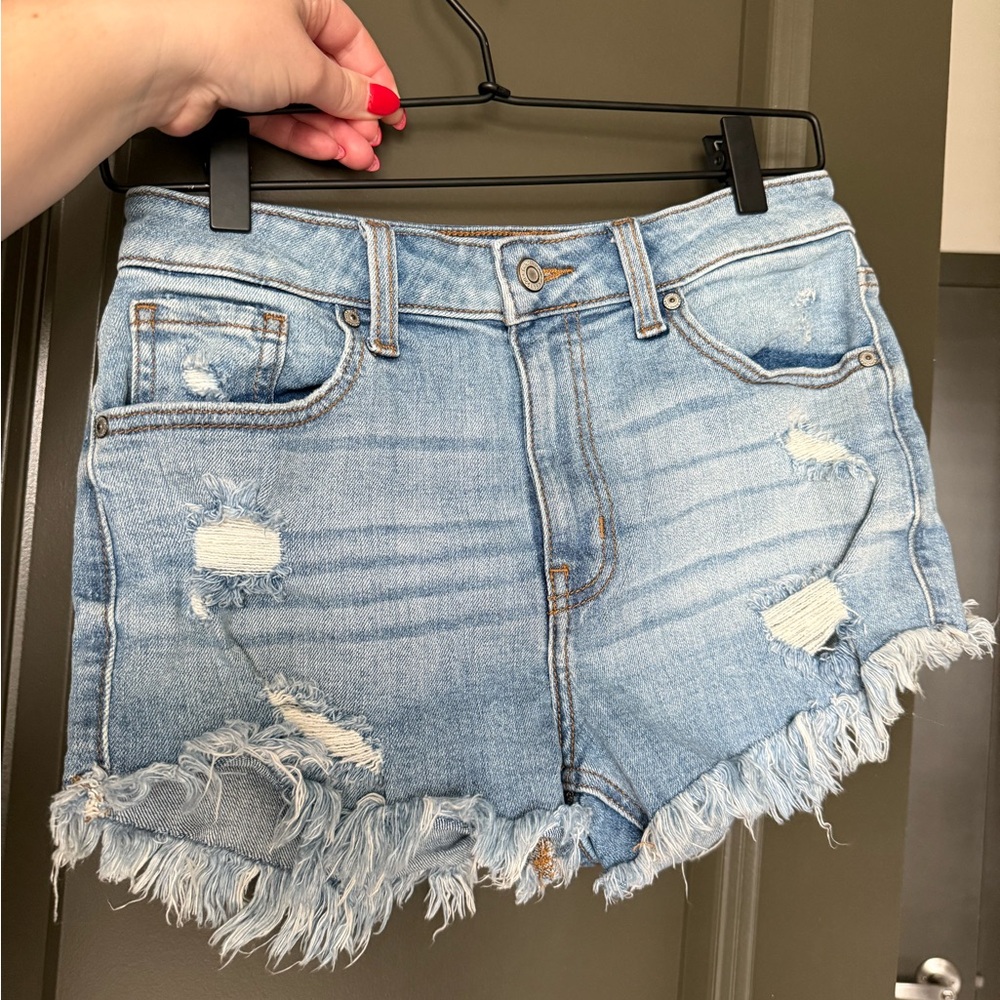 Eunina Light Blue Distressed Jean Shorts